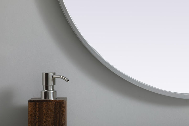 Metal Frame Oval Mirror 24X40 Inch In Silver