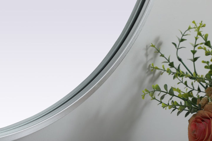 Metal Frame Oval Mirror 24X40 Inch In Silver