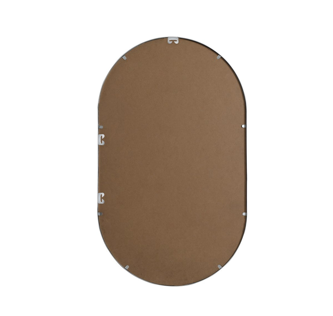 Metal Frame Oval Mirror 24X40 Inch In Silver