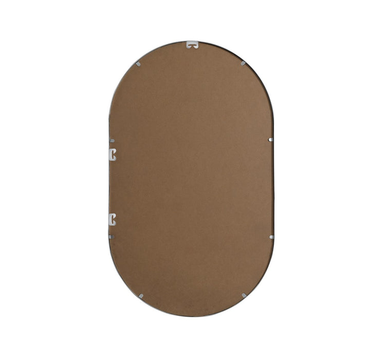 Metal Frame Oval Mirror 24X40 Inch In Silver