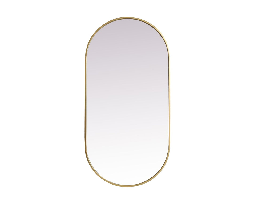 Metal Frame Oval Mirror 24X48 Inch In Brass by Elegant Decor