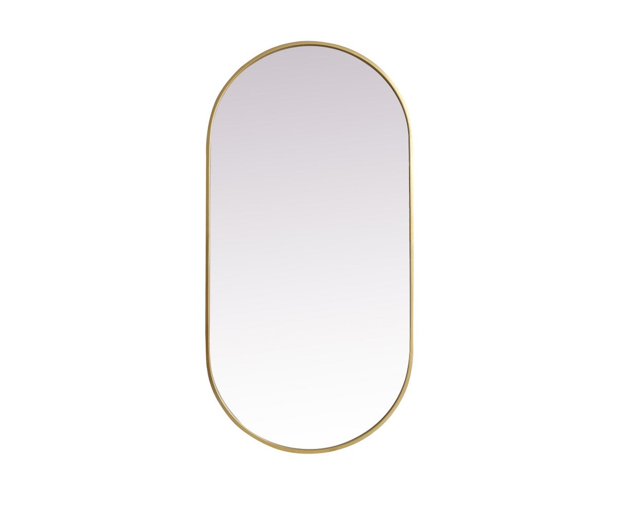 Metal Frame Oval Mirror 24X48 Inch In Brass by Elegant Decor