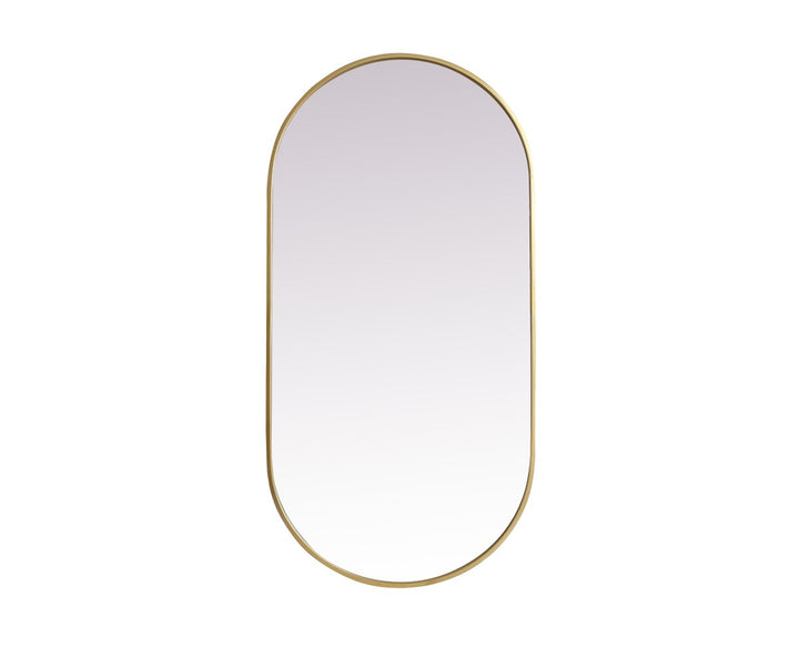 Metal Frame Oval Mirror 24X48 Inch In Brass by Elegant Decor