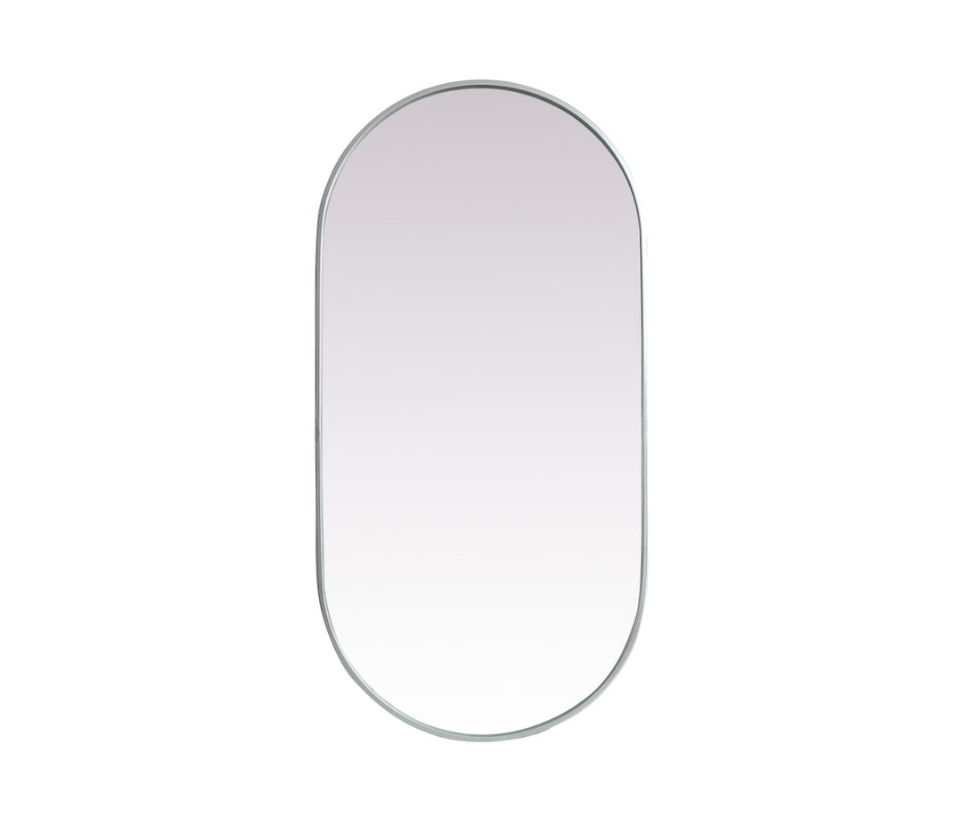 Metal Frame Oval Mirror 24X48 Inch In Silver by Elegant Decor