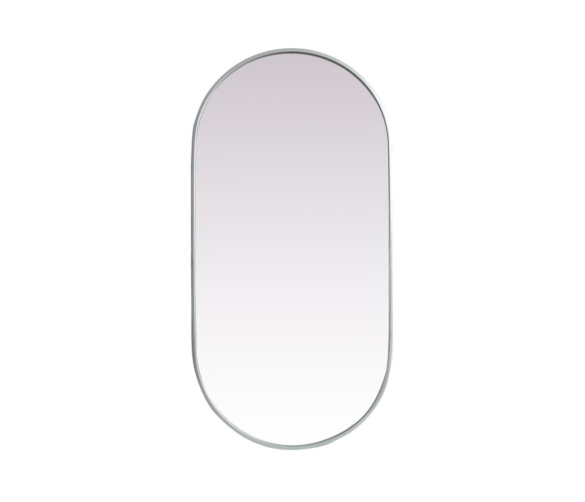 Metal Frame Oval Mirror 24X48 Inch In Silver by Elegant Decor