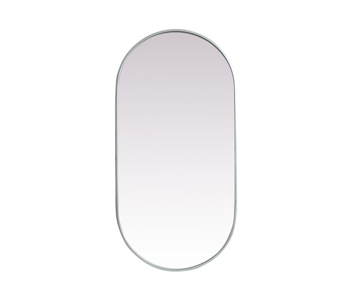 Metal Frame Oval Mirror 24X48 Inch In Silver by Elegant Decor