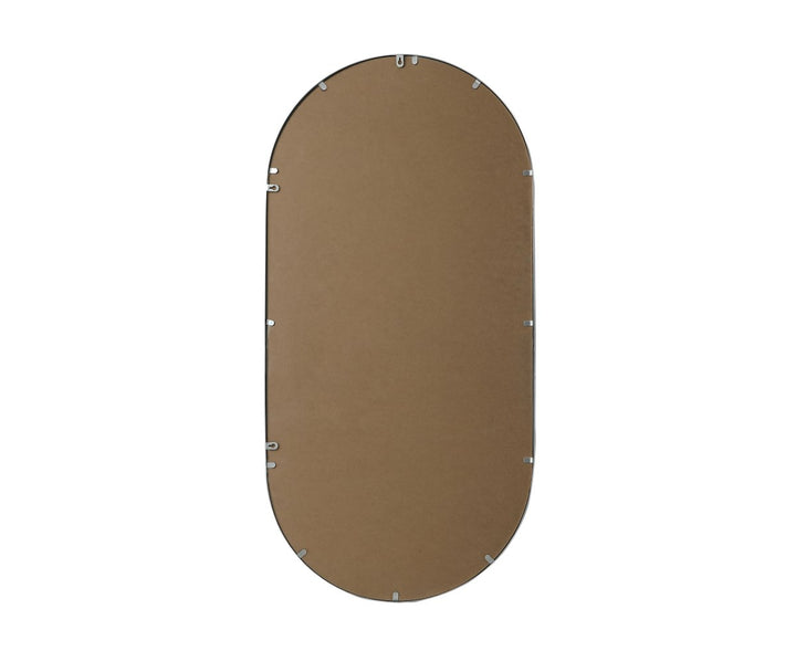 Metal Frame Oval Mirror 24X48 Inch In Silver