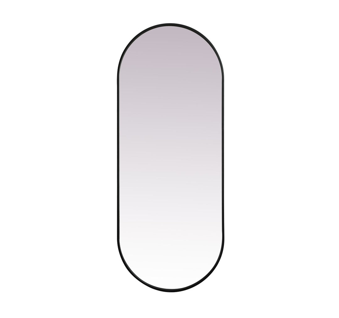 Metal Frame Oval Mirror 24X60 Inch In Black by Elegant Decor