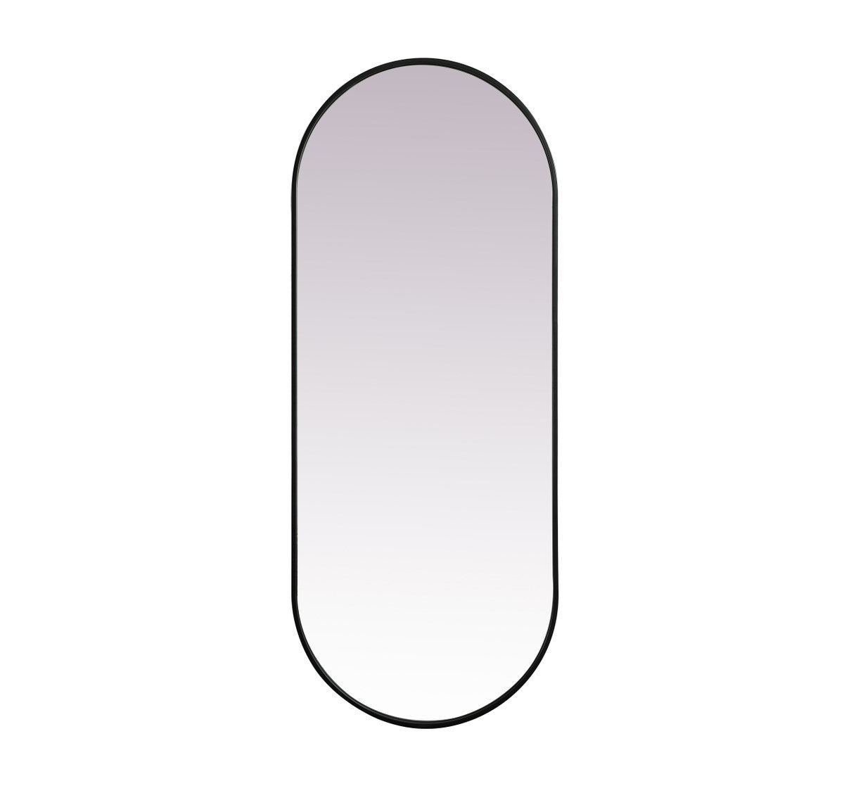 Metal Frame Oval Mirror 24X60 Inch In Black by Elegant Decor