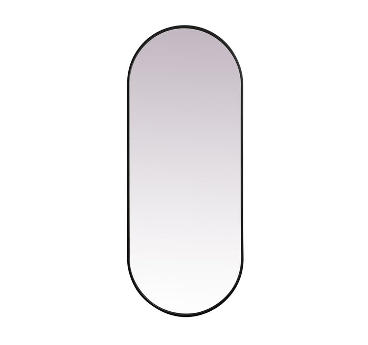 Metal Frame Oval Mirror 24X60 Inch In Black by Elegant Decor