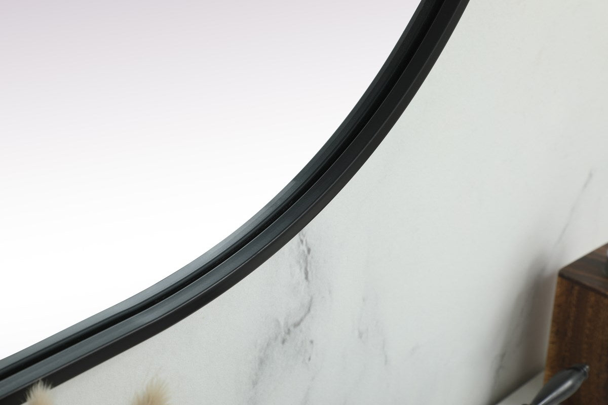 Metal Frame Oval Mirror 24X60 Inch In Black