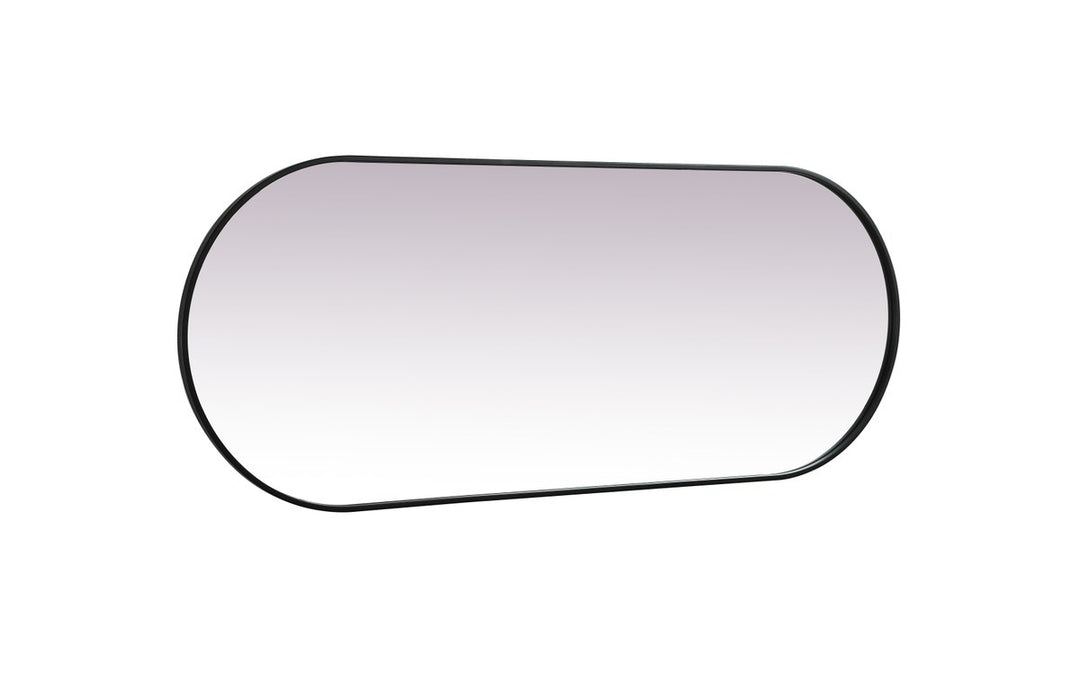 Metal Frame Oval Mirror 24X60 Inch In Black