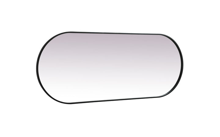 Metal Frame Oval Mirror 24X60 Inch In Black