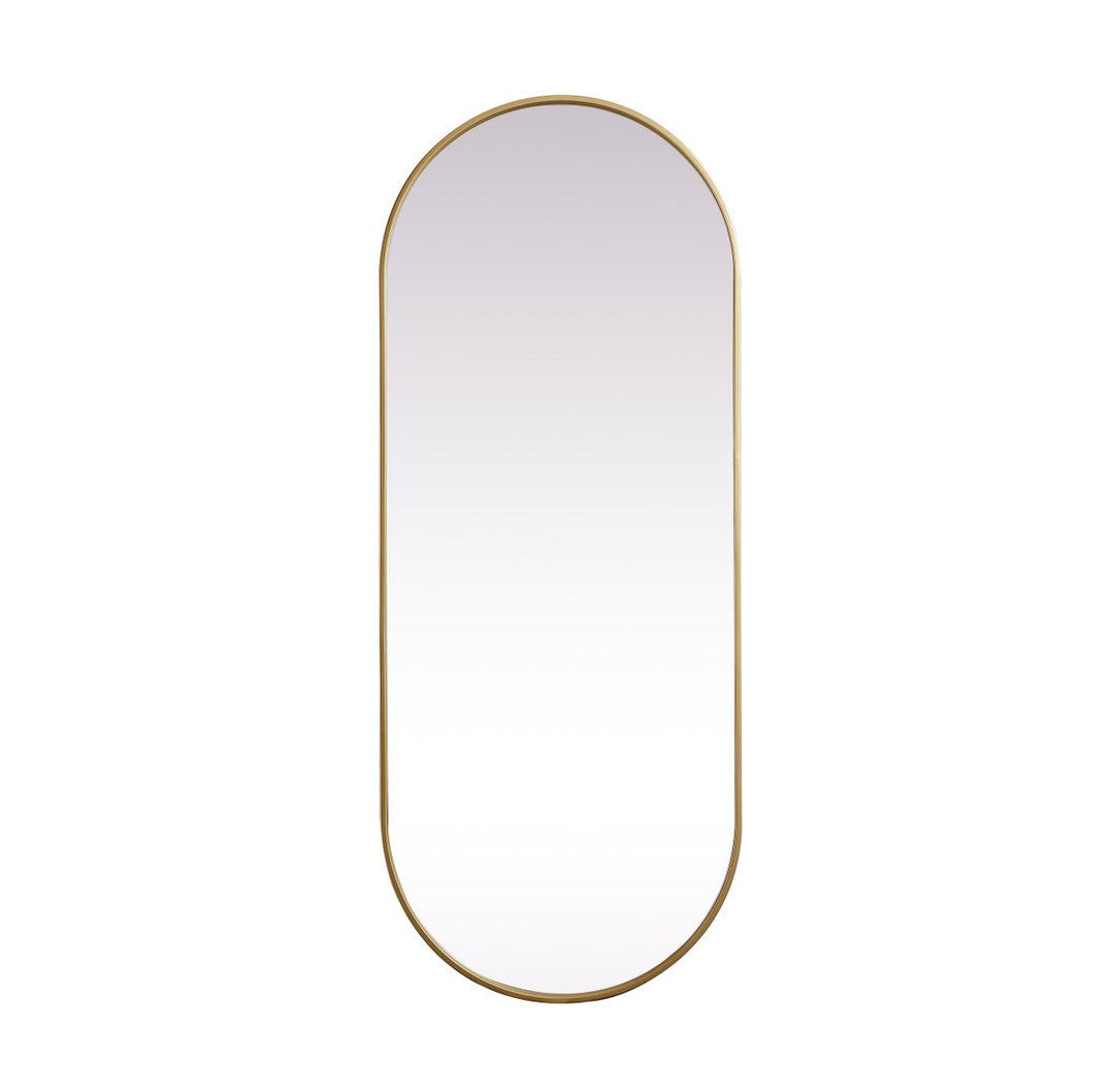 Metal Frame Oval Mirror 24X60 Inch In Brass by Elegant Decor