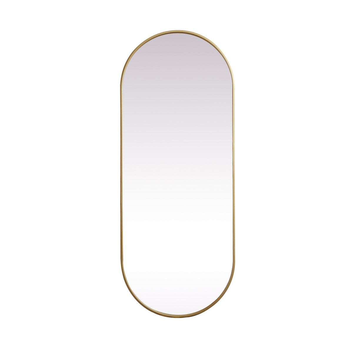 Metal Frame Oval Mirror 24X60 Inch In Brass by Elegant Decor