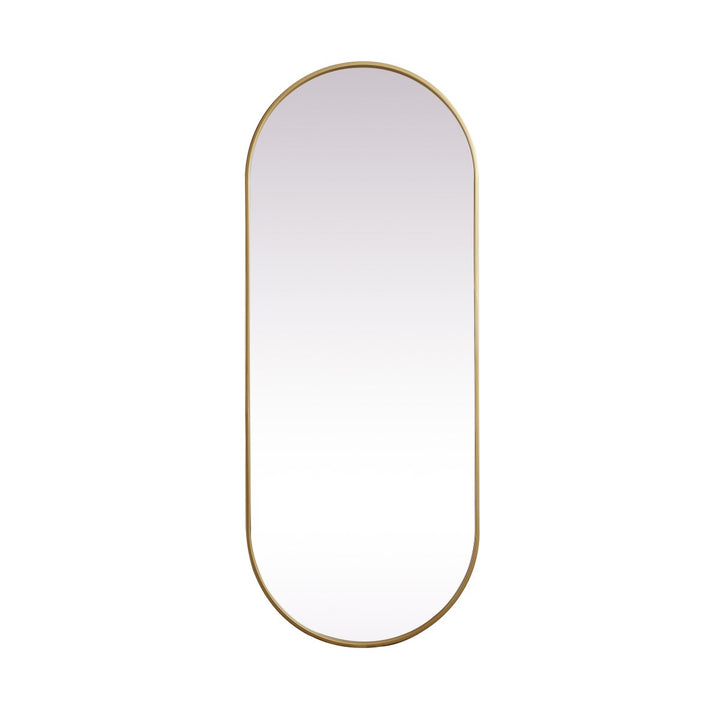 Metal Frame Oval Mirror 24X60 Inch In Brass by Elegant Decor