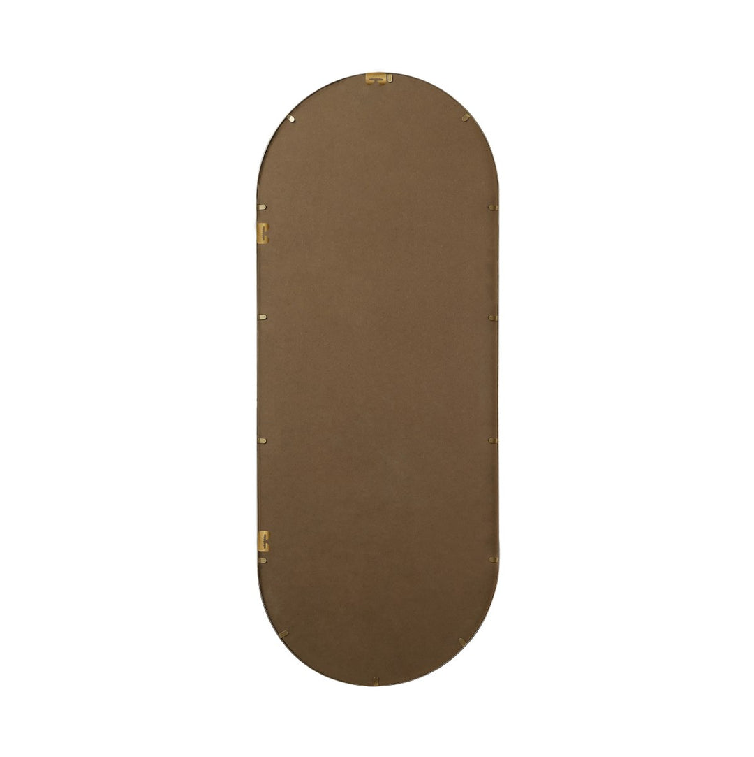 Metal Frame Oval Mirror 24X60 Inch In Brass