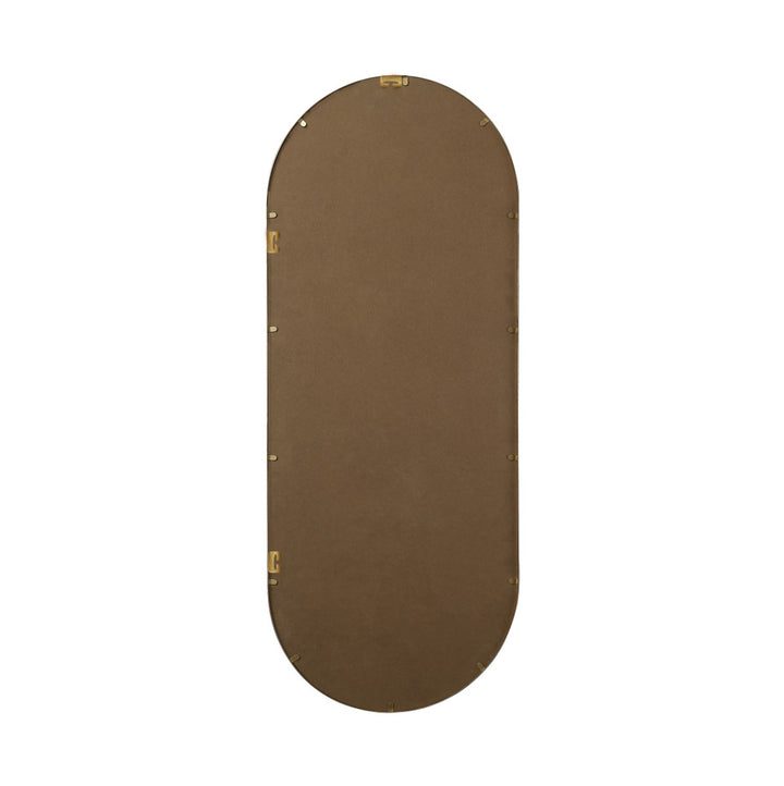 Metal Frame Oval Mirror 24X60 Inch In Brass