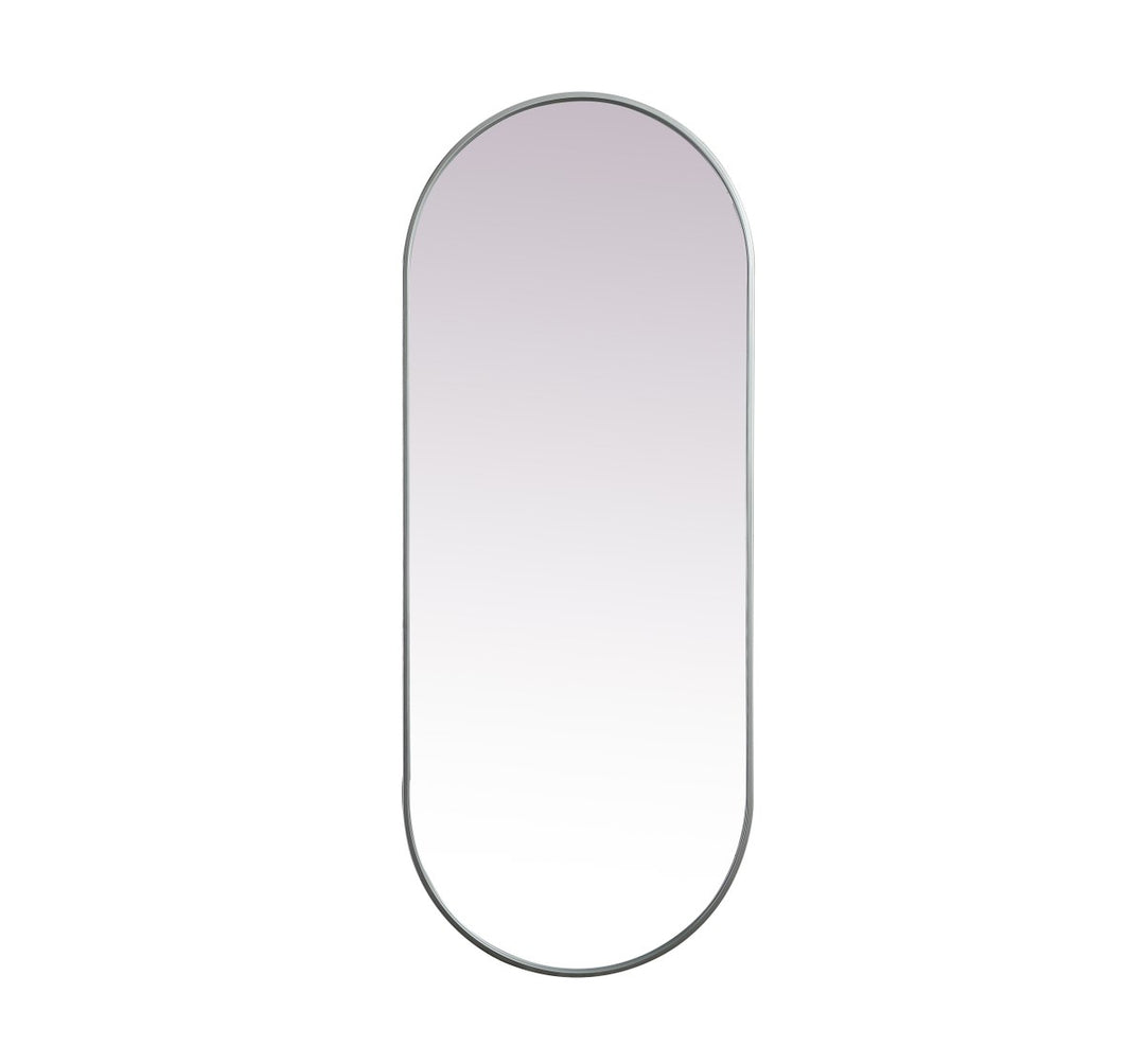 Metal Frame Oval Mirror 24X60 Inch In Silver by Elegant Decor