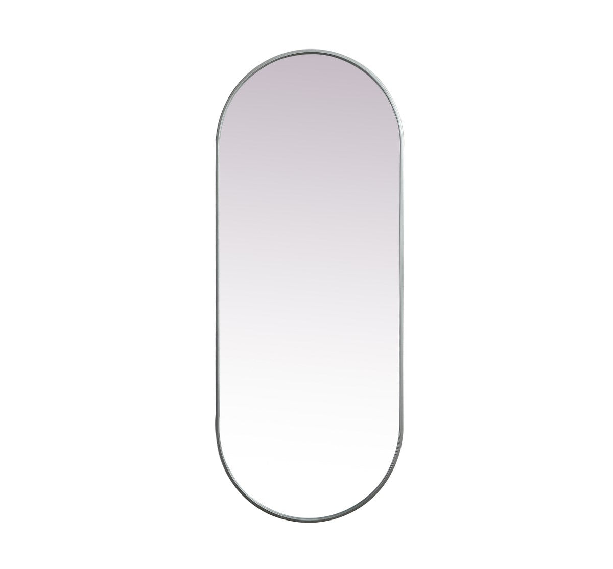 Metal Frame Oval Mirror 24X60 Inch In Silver by Elegant Decor