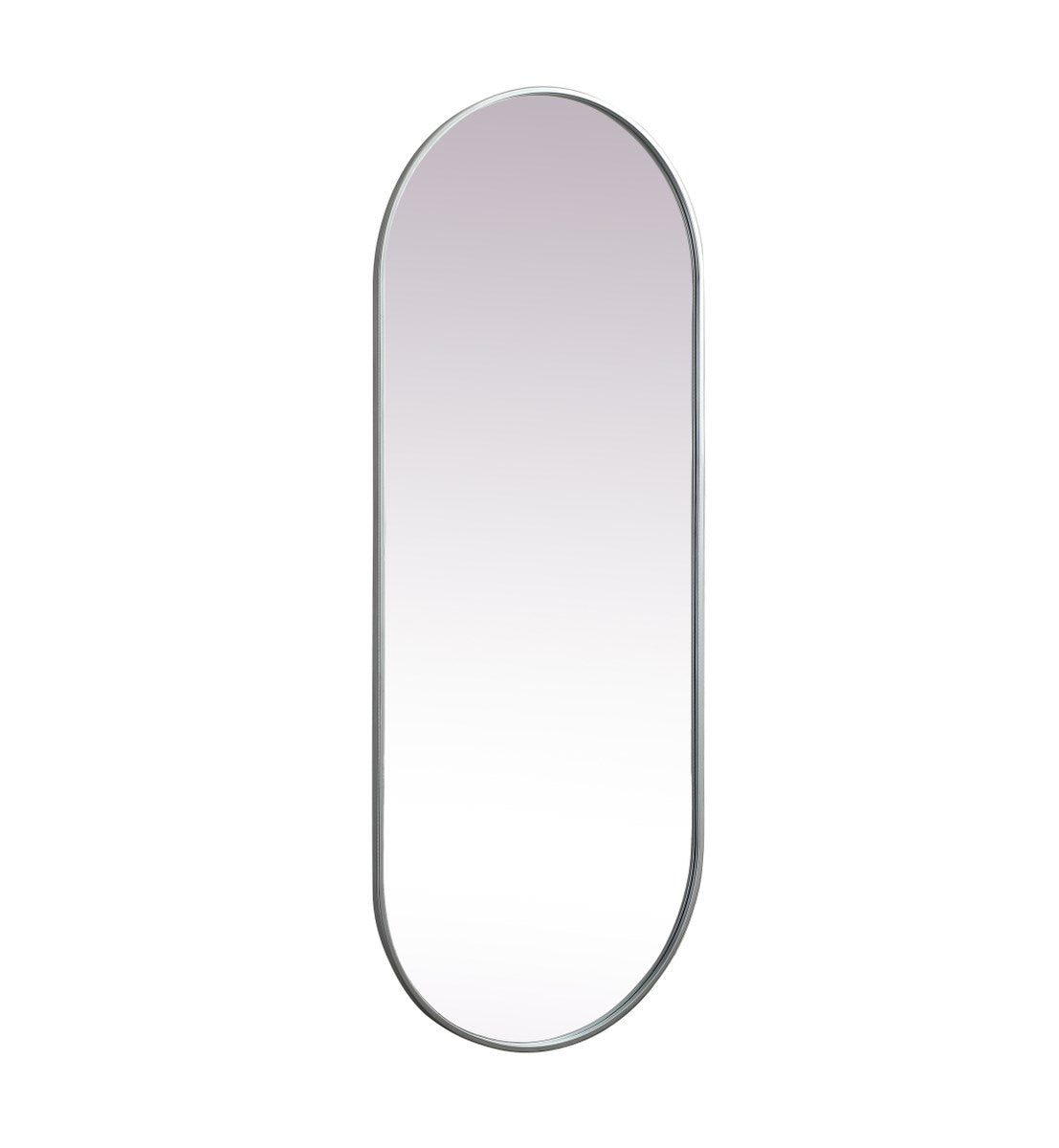 Metal Frame Oval Mirror 24X60 Inch In Silver