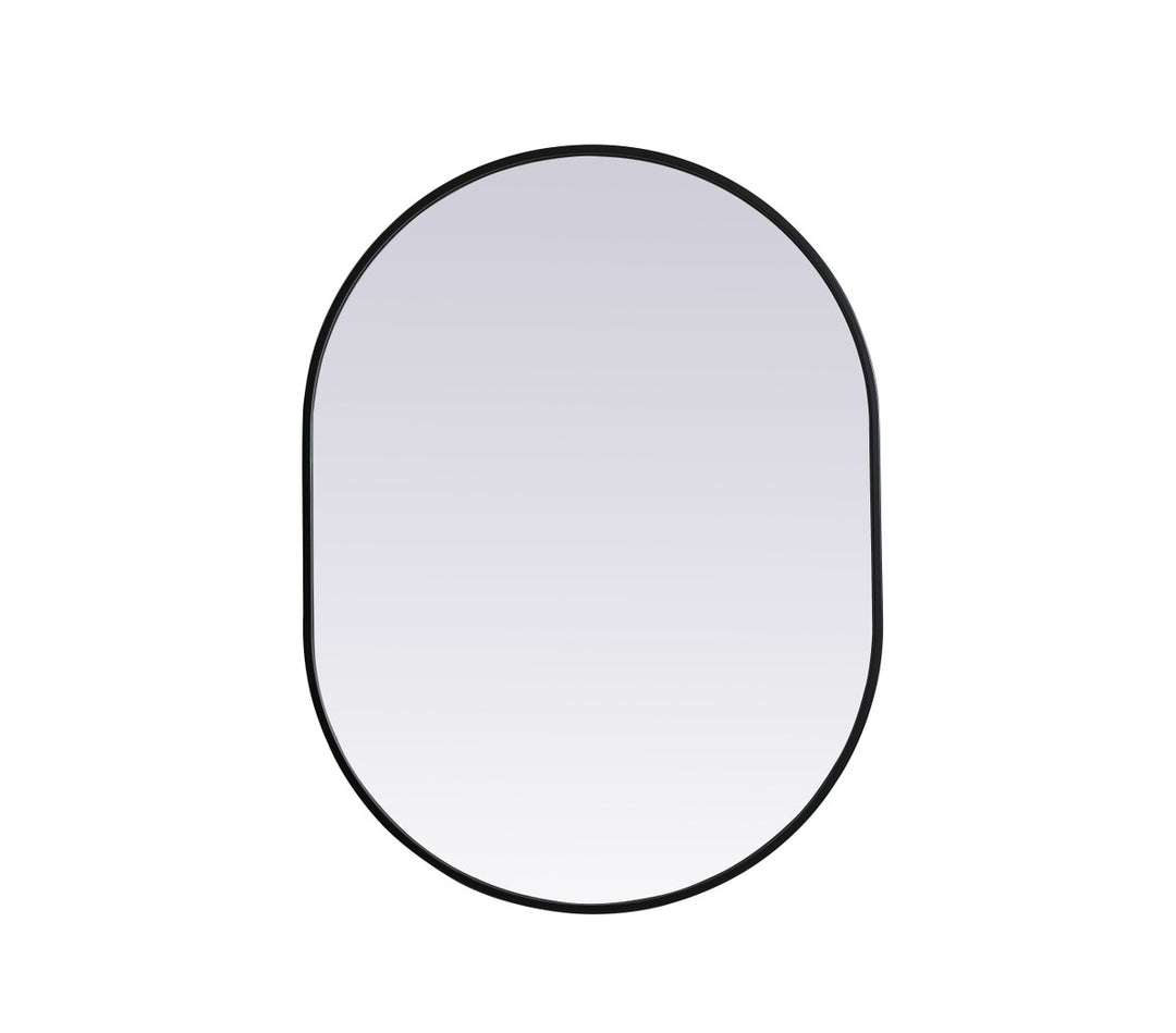 Metal Frame Oval Mirror 27X36 Inch In Black by Elegant Decor