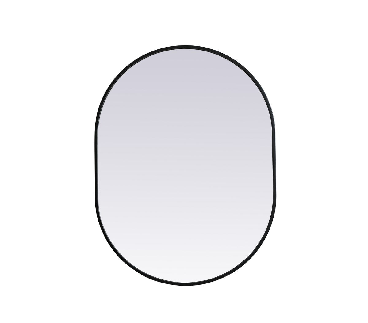 Metal Frame Oval Mirror 27X36 Inch In Black by Elegant Decor