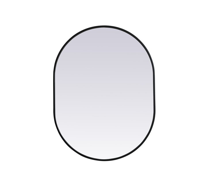 Metal Frame Oval Mirror 27X36 Inch In Black by Elegant Decor