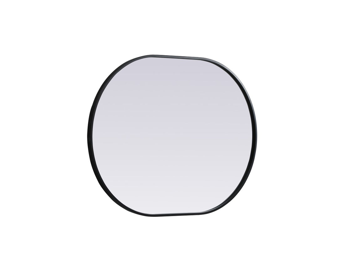 Metal Frame Oval Mirror 27X36 Inch In Black