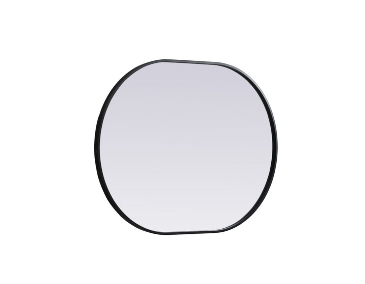 Metal Frame Oval Mirror 27X36 Inch In Black