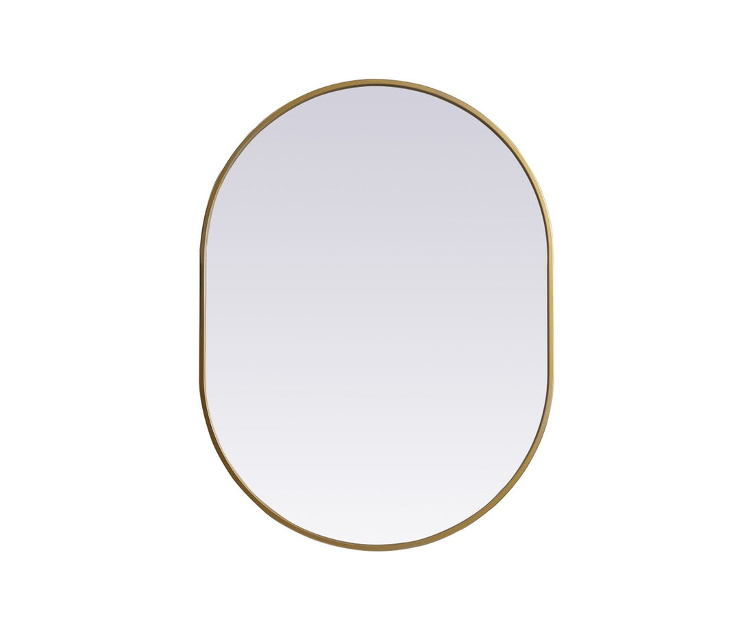 Metal Frame Oval Mirror 27X36 Inch In Brass by Elegant Decor