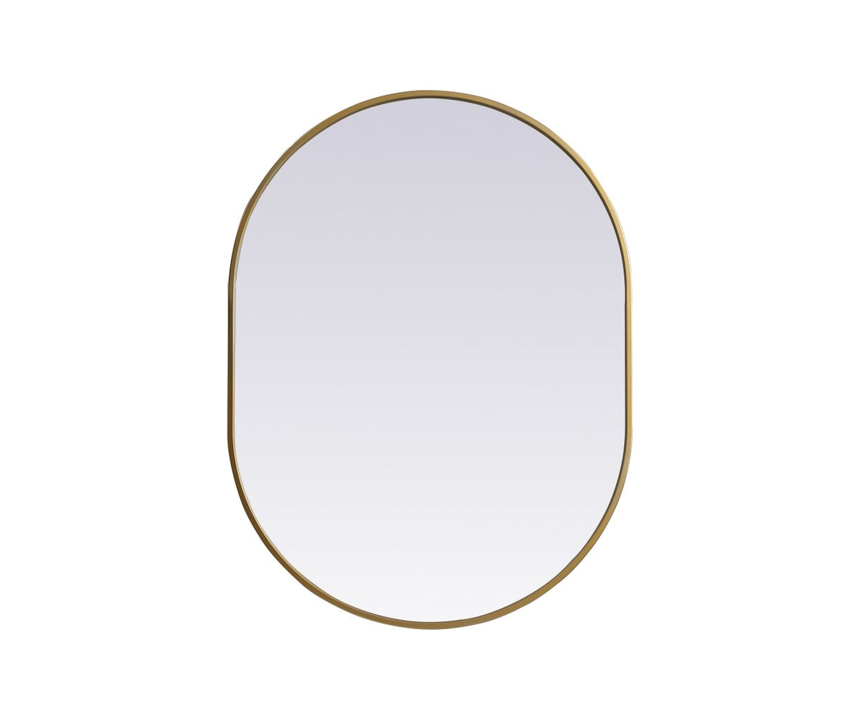 Metal Frame Oval Mirror 27X36 Inch In Brass by Elegant Decor