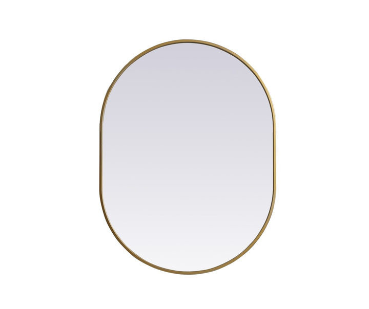 Metal Frame Oval Mirror 27X36 Inch In Brass by Elegant Decor