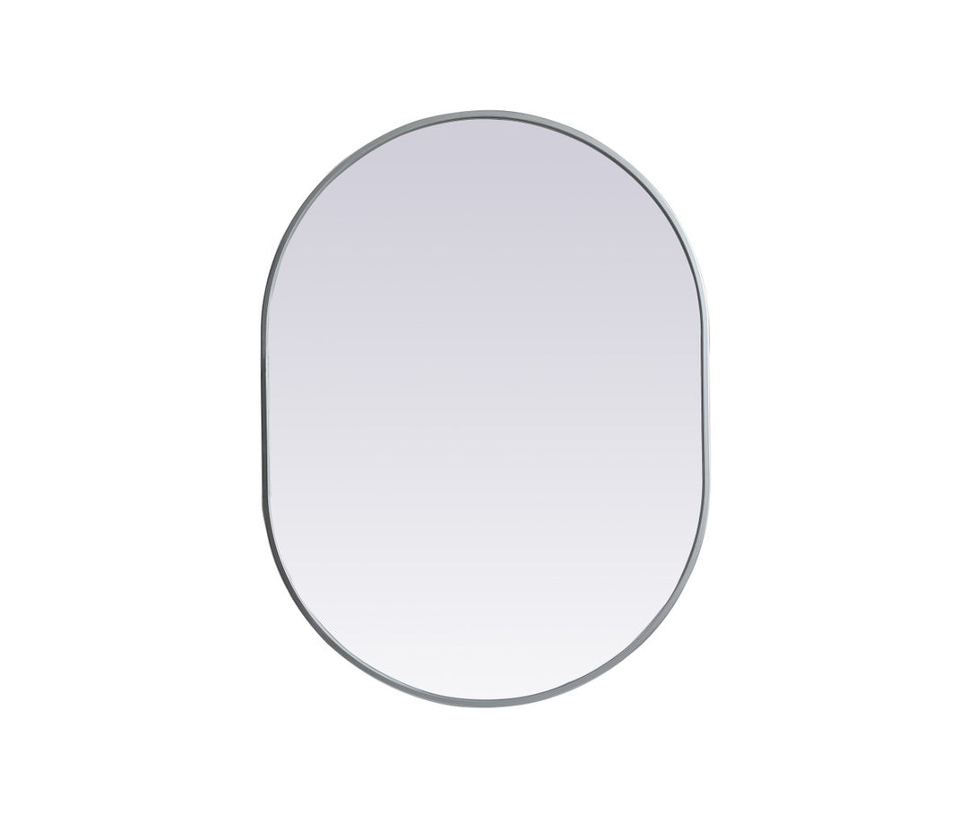 Metal Frame Oval Mirror 27X36 Inch In Silver by Elegant Decor