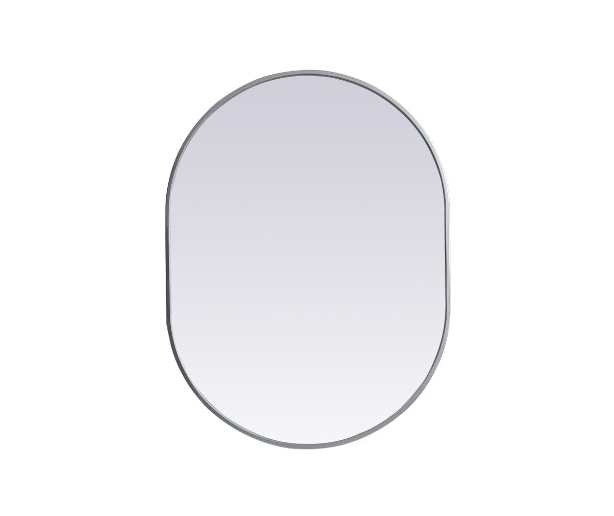 Metal Frame Oval Mirror 27X36 Inch In Silver by Elegant Decor