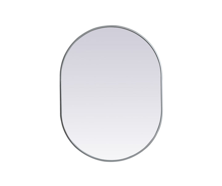 Metal Frame Oval Mirror 27X36 Inch In Silver by Elegant Decor