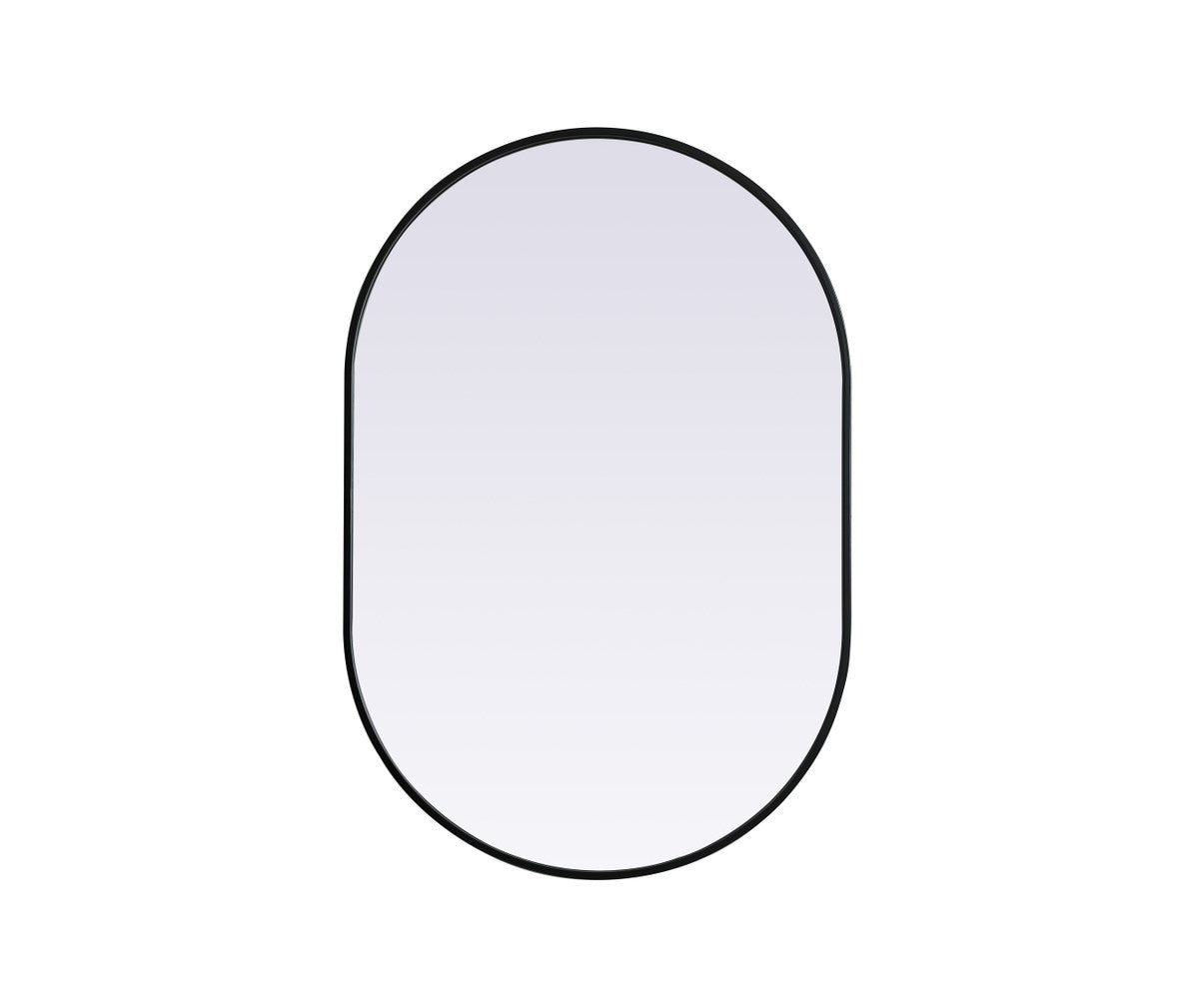 Metal Frame Oval Mirror 27X40 Inch In Black by Elegant Decor
