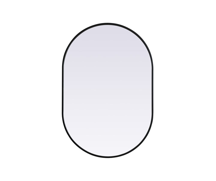Metal Frame Oval Mirror 27X40 Inch In Black by Elegant Decor
