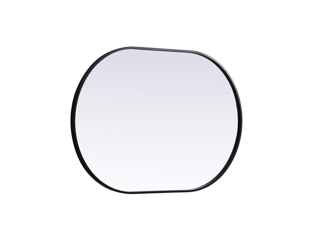 Metal Frame Oval Mirror 27X40 Inch In Black