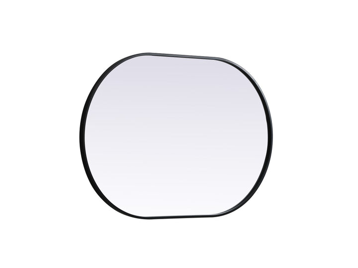 Metal Frame Oval Mirror 27X40 Inch In Black