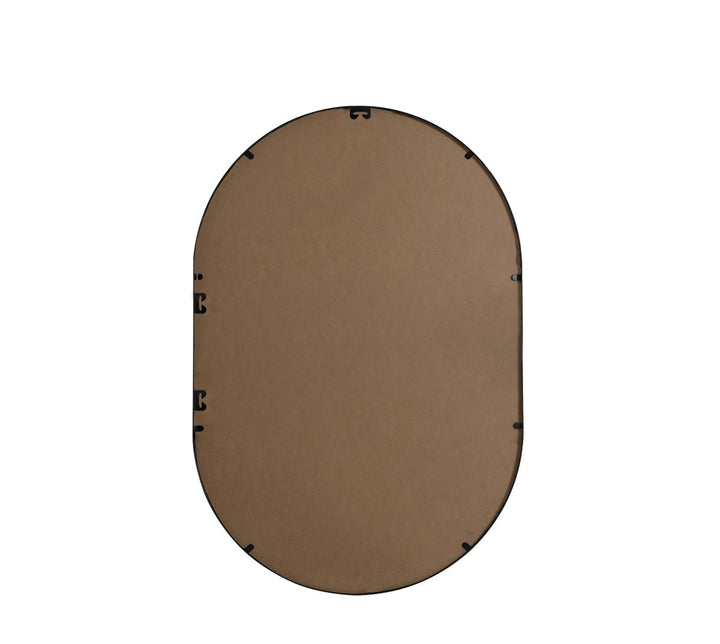 Metal Frame Oval Mirror 27X40 Inch In Black