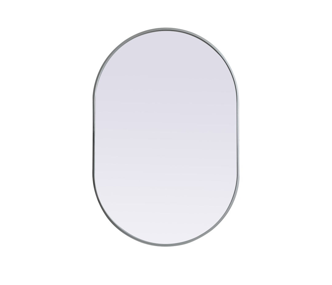 Metal Frame Oval Mirror 27X40 Inch In Silver by Elegant Decor