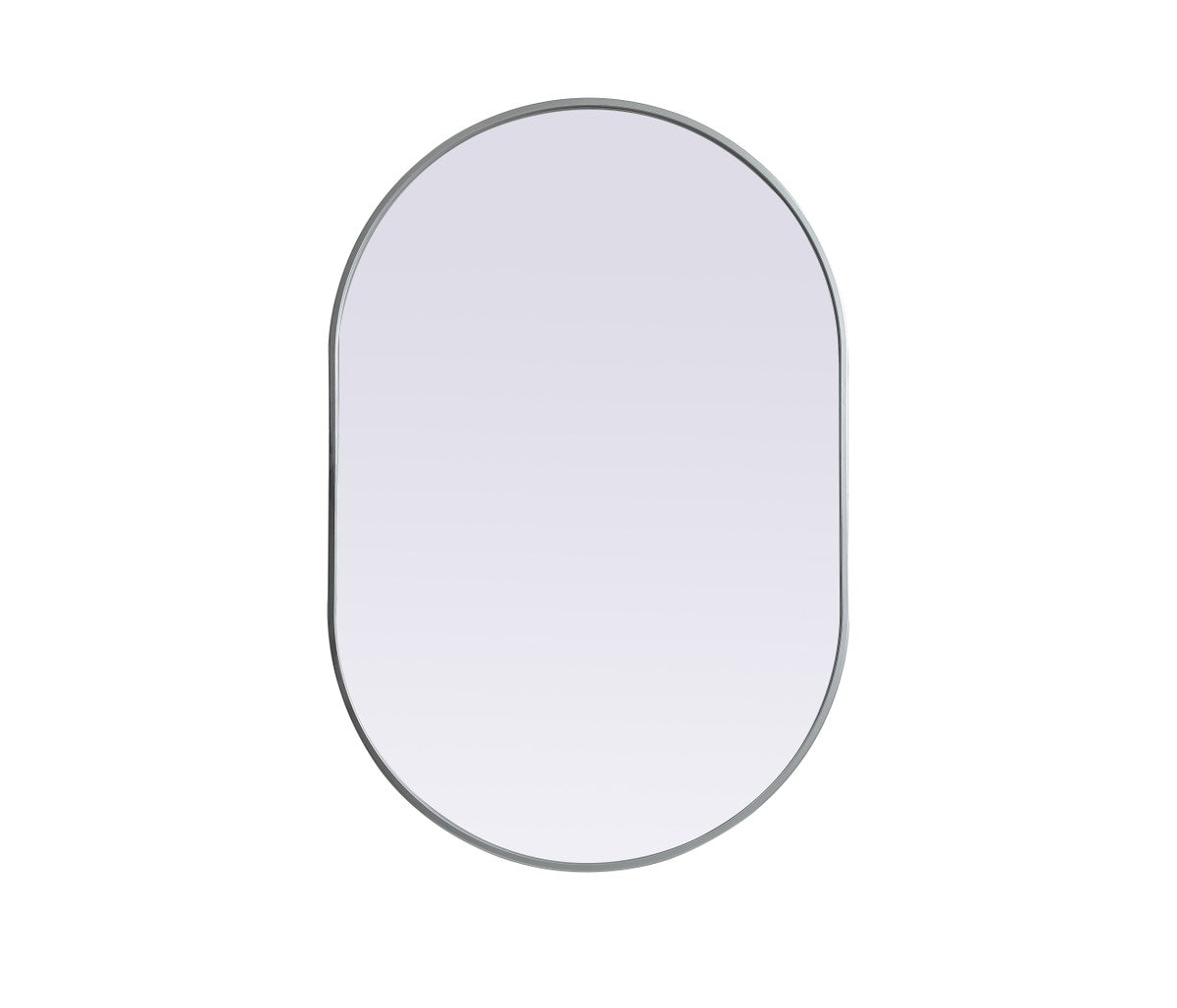 Metal Frame Oval Mirror 27X40 Inch In Silver by Elegant Decor