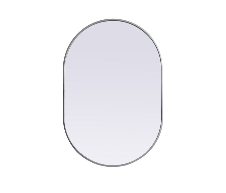 Metal Frame Oval Mirror 27X40 Inch In Silver by Elegant Decor