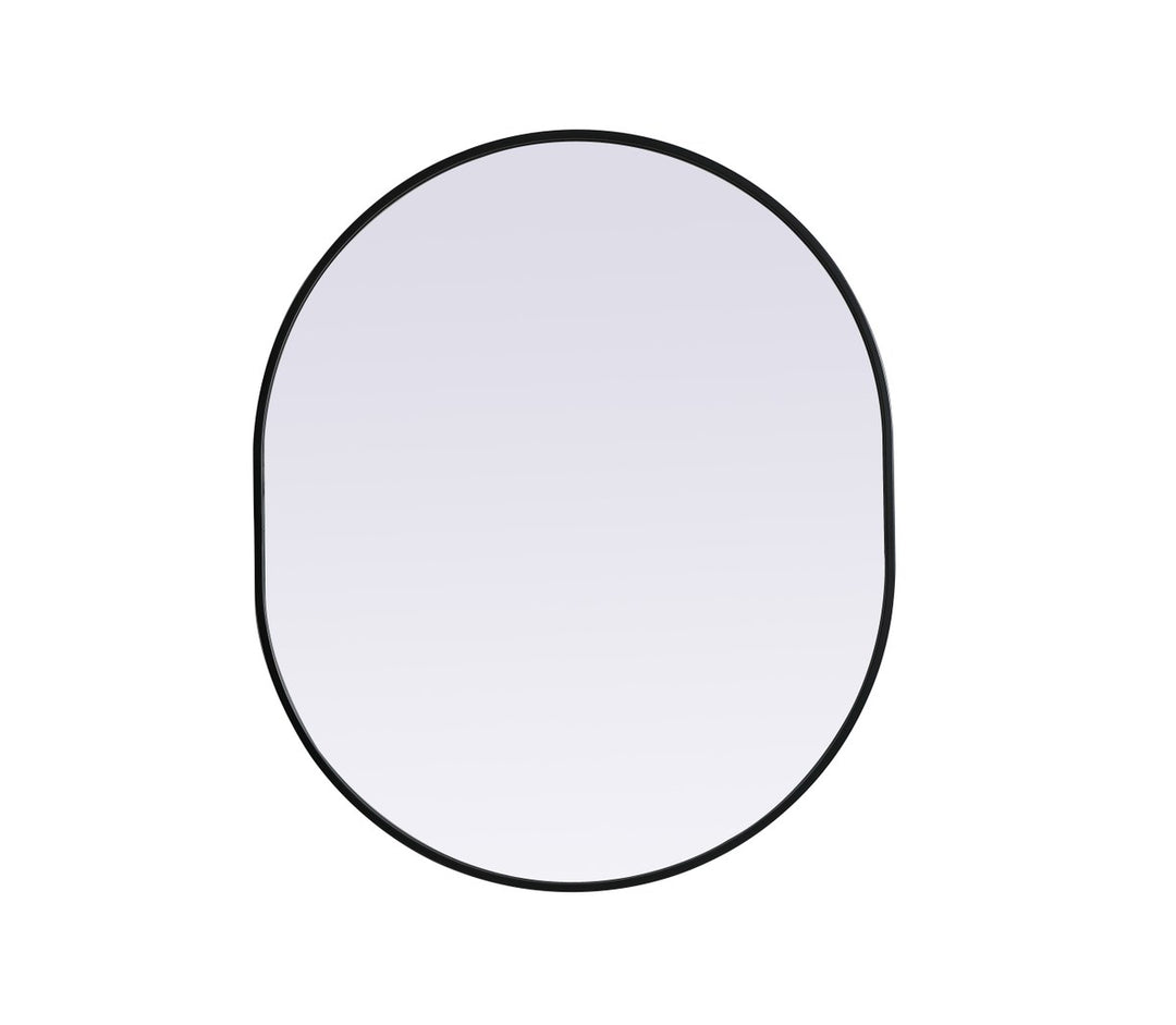 Metal Frame Oval Mirror 30X36 Inch In Black by Elegant Decor
