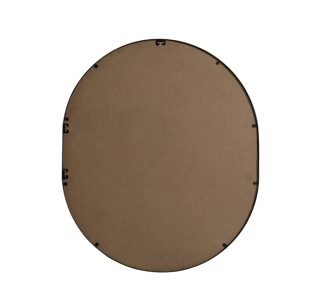 Metal Frame Oval Mirror 30X36 Inch In Black