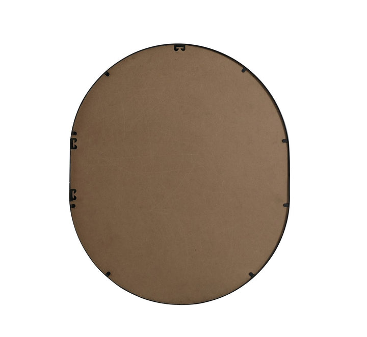 Metal Frame Oval Mirror 30X36 Inch In Black