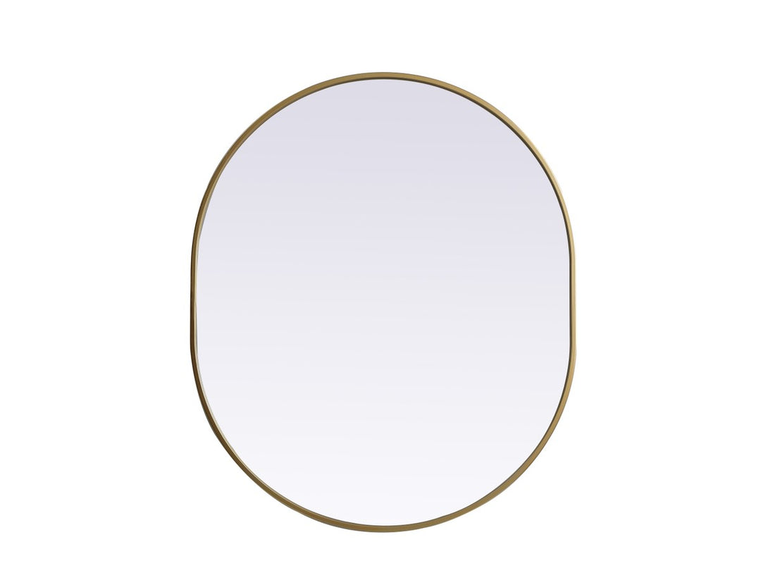 Metal Frame Oval Mirror 30X36 Inch In Brass by Elegant Decor