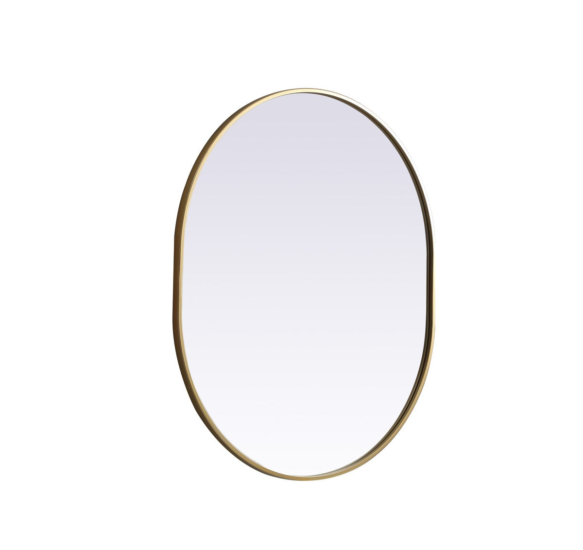 Metal Frame Oval Mirror 30X36 Inch In Brass