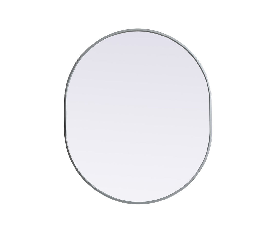Metal Frame Oval Mirror 30X36 Inch In Silver by Elegant Decor